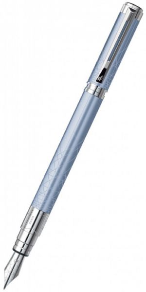 Ручка перьевая WATERMAN Perspective (S0831080) Azure CT (F) чернила: синий латунь перо нержавеющая сталь никеле-палладиевое покрытие